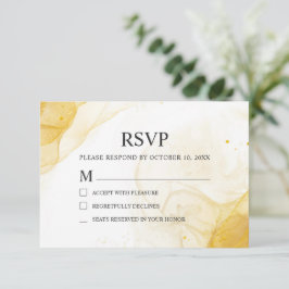 Tarjeta RSVP de la moderna boda Minimalista de oro