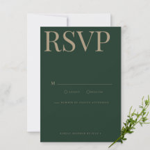 Tarjeta RSVP de la moderna y elegante boda verde