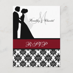 Tarjeta RSVP de la pareja de Bodas de Cranberry y 