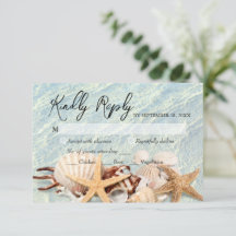 Tarjeta RSVP de la playa Tropical Ocean Beach Seas