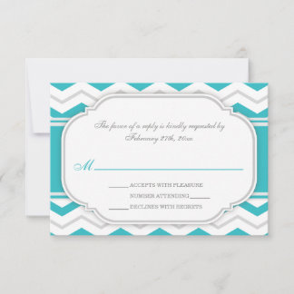 Tarjeta RSVP de la recepción de la boda de Chevron