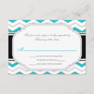 Tarjeta RSVP de la recepción de la boda de Chevron