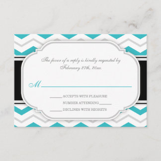 Tarjeta RSVP de la recepción de la boda de Chevron