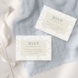 Tarjeta RSVP de Lace Vintage Dainty