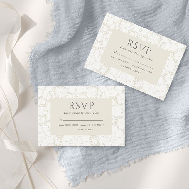 Tarjeta RSVP de Lace Vintage Dainty (Subido por el creador)