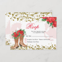 Tarjeta RSVP De Las Rosas Rojas Mexicanas