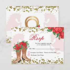Tarjeta RSVP De Las Rosas Rojas Mexicanas