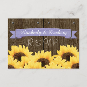 TARJETA RSVP DE LAVENDER RUSTIC SUNFLOWER
