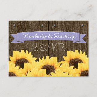 TARJETA RSVP DE LAVENDER RUSTIC SUNFLOWER
