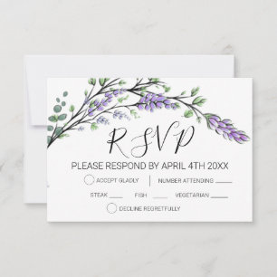 Tarjeta RSVP de Lavender y Eucalyptus