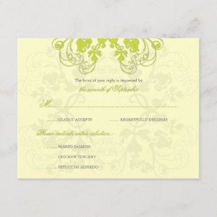Tarjeta RSVP de Lime Floral Vintage (R)