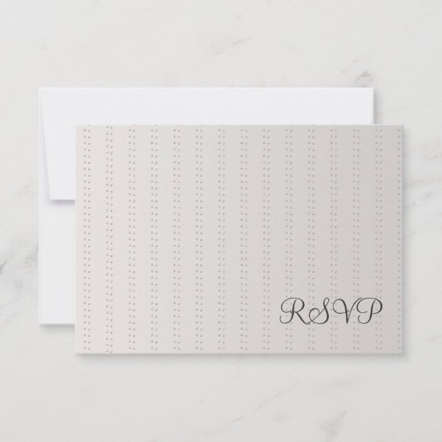 Tarjeta RSVP de línea plateada de personalizable (Anverso)