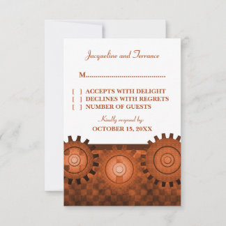 Tarjeta RSVP de los engranajes de vapor, Naranja