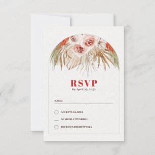Tarjeta RSVP de los tonos de tierra del arco flora