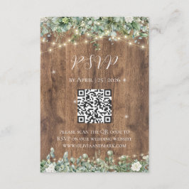 Tarjeta RSVP de luces de madera y cadena rusas | B
