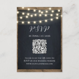 Tarjeta RSVP de luces de madera y cadena rusas | B