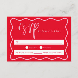 Tarjeta RSVP De Marco De Encuadernado De Color Roj