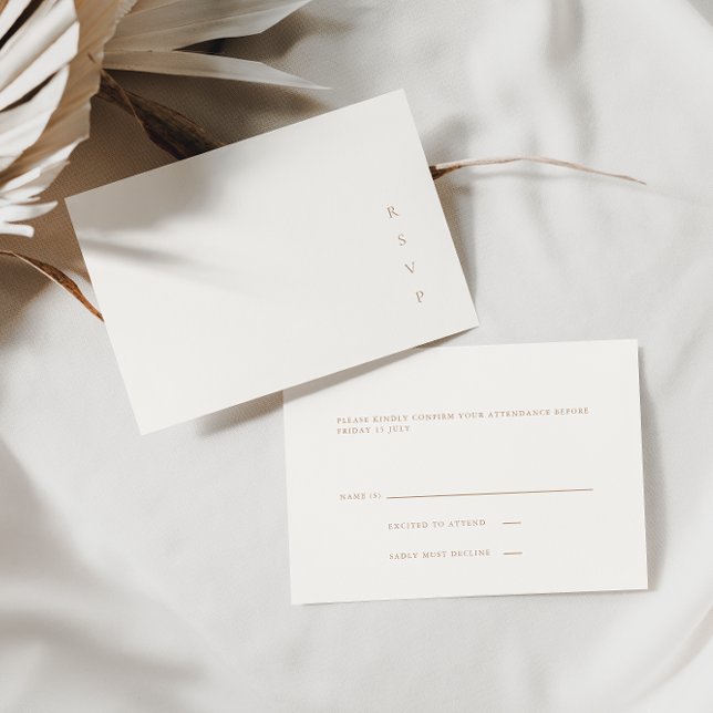 Tarjeta RSVP de marfil Minimalista moderna (Subido por el creador)