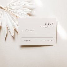 Tarjeta RSVP de marfil simple y elegante minimalis