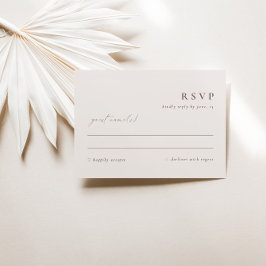 Tarjeta RSVP de marfil simple y elegante minimalis