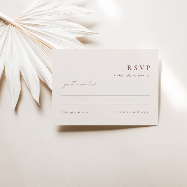 Tarjeta RSVP de marfil simple y elegante minimalis (Subido por el creador)