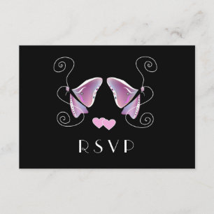 Tarjeta RSVP de mariposa contemporánea