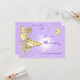 Tarjeta RSVP de mariposa morada