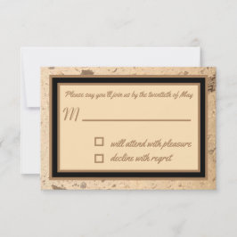 Tarjeta RSVP de Mármol Beige