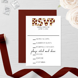 Tarjeta RSVP de Marquee Lights Wedding