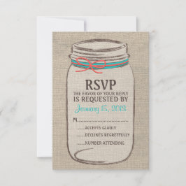 Tarjeta RSVP de Mason Jar Rustic