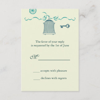 Tarjeta RSVP de matrimonio capáz caprichosa
