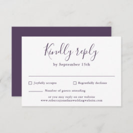 Tarjeta RSVP de matrimonio con escritura moderna d