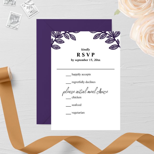 Tarjeta RSVP de matrimonio con línea caprichosa (Subido por el creador)