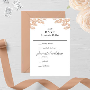 Tarjeta RSVP de matrimonio con línea caprichosa