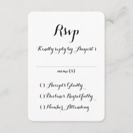 Tarjeta RSVP de matrimonio de caligrafía con mano