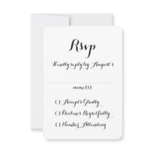 Tarjeta RSVP de matrimonio de caligrafía con mano