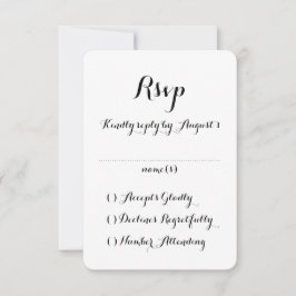 Tarjeta RSVP de matrimonio de caligrafía con mano