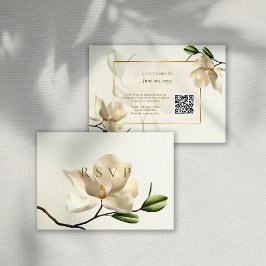 Tarjeta RSVP de matrimonio de código QR de Magnoli