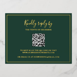 Tarjeta RSVP de matrimonio de código QR de Relieve