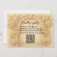 Tarjeta RSVP de matrimonio de código QR de Vow esc