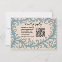 Tarjeta RSVP de matrimonio de código QR de Vow irl