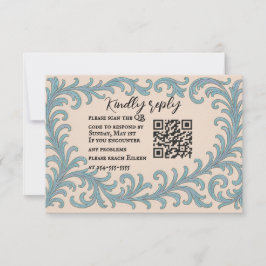 Tarjeta RSVP de matrimonio de código QR de Vow irl