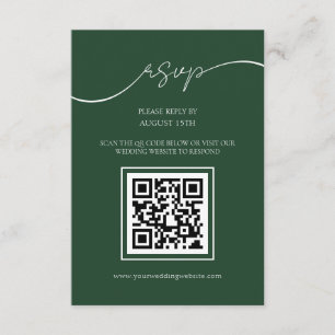 Tarjeta RSVP de matrimonio de código QR moderno ve