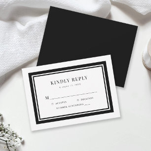 Tarjeta RSVP de matrimonio de color de borde modif