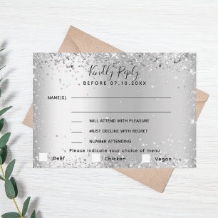 Tarjeta RSVP de matrimonio de elección de menú Pla
