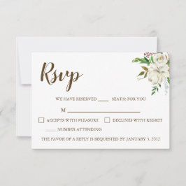 Tarjeta RSVP de matrimonio de elegancia rústica