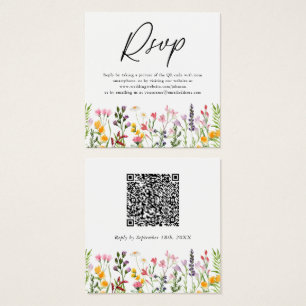 Tarjeta RSVP de matrimonio de flores silvestres de
