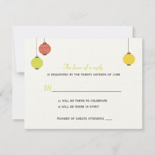 Tarjeta RSVP de matrimonio de linternas colgantes