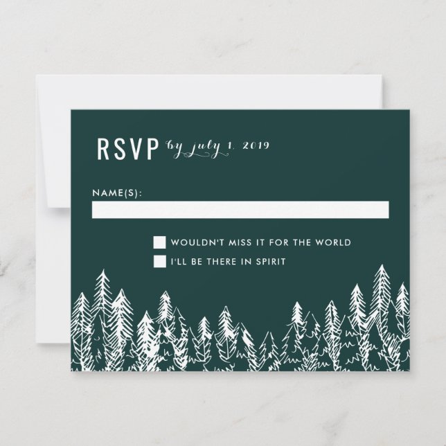 Tarjeta RSVP de matrimonio de montaña (Anverso)