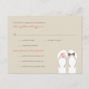 Tarjeta RSVP de matrimonio de Mr & Mrs Pink Flip F